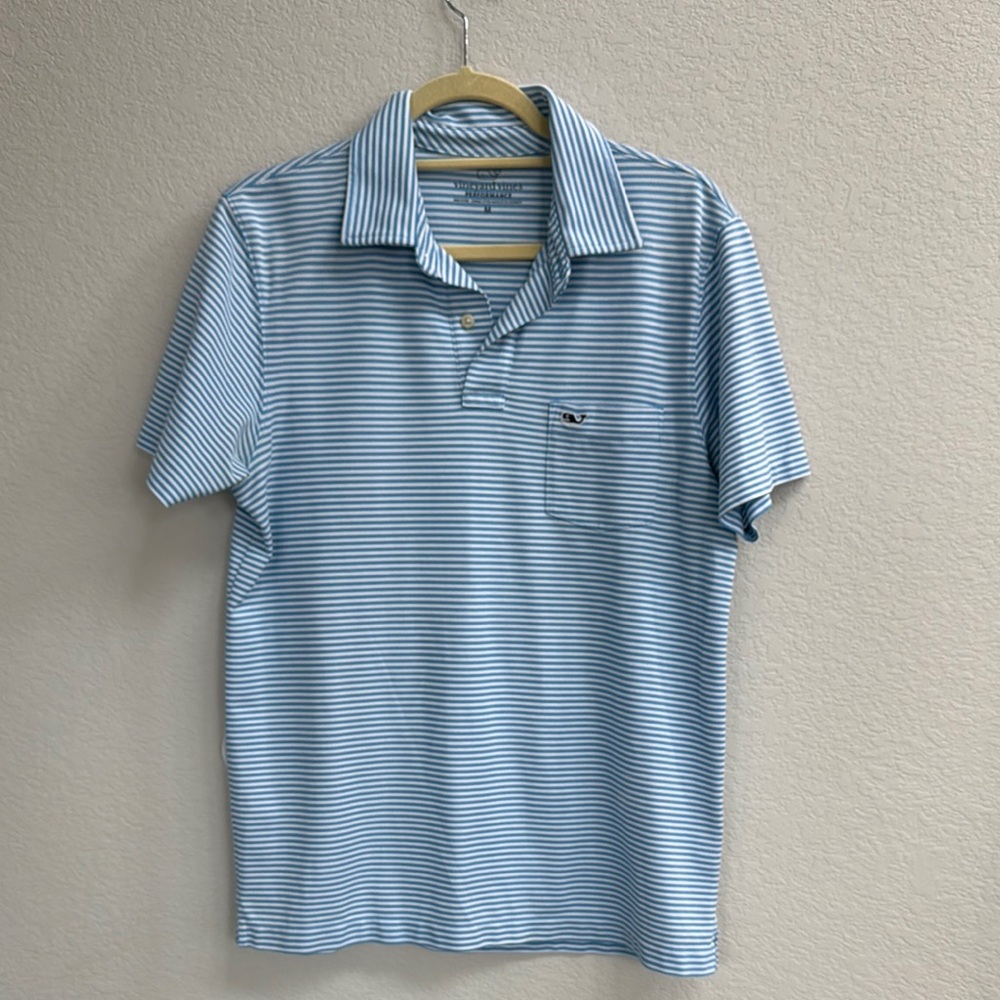 Vineyard Vines Light Blue Striped Polo Shirt